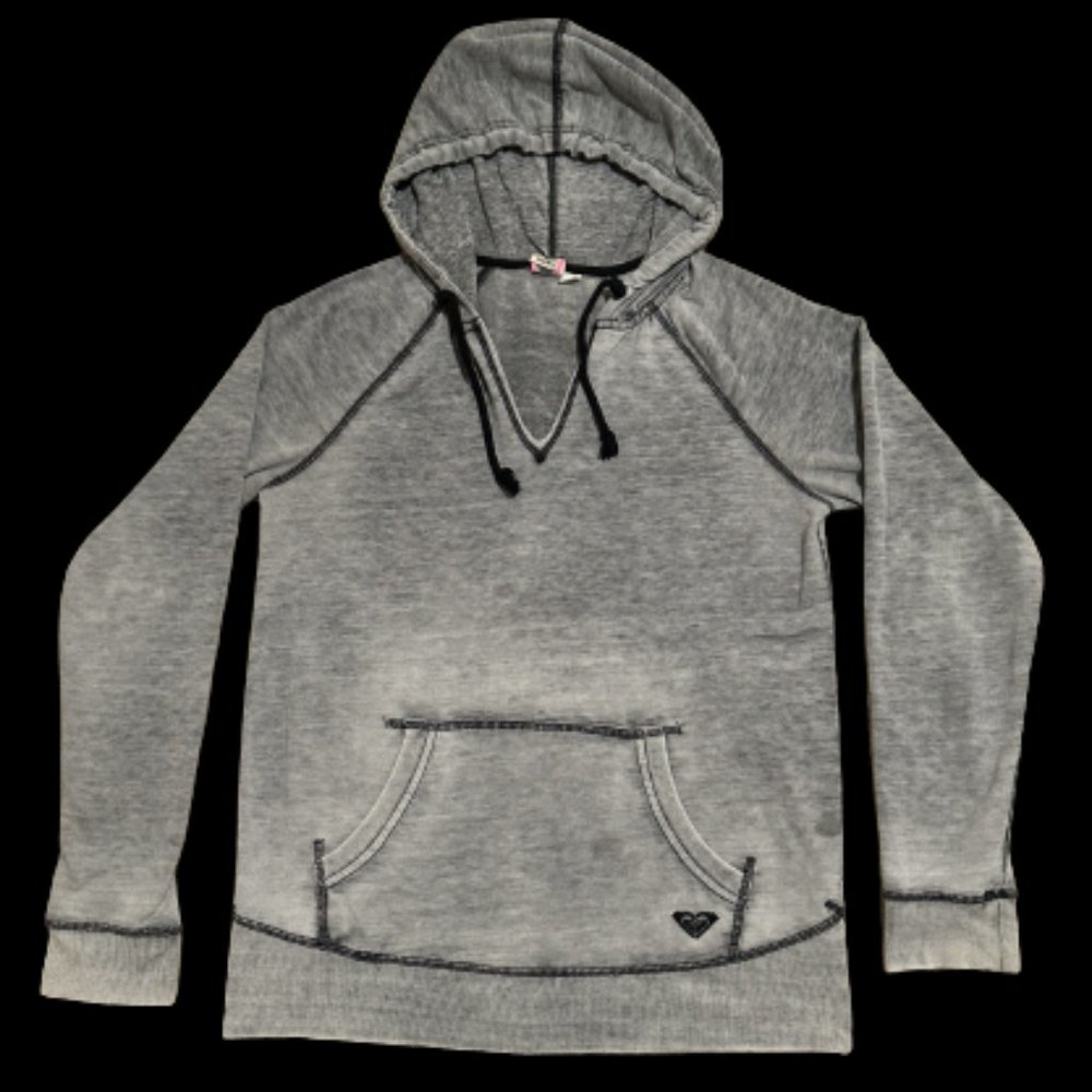ROXY - Washed Contrast Stitch Grey Hoodie